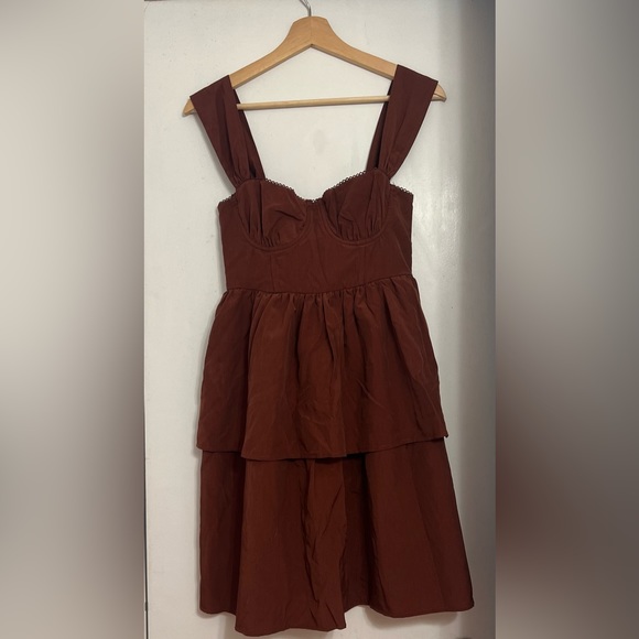 We Wore What - Corset Tiered Mini Dress - Picture 3 of 4